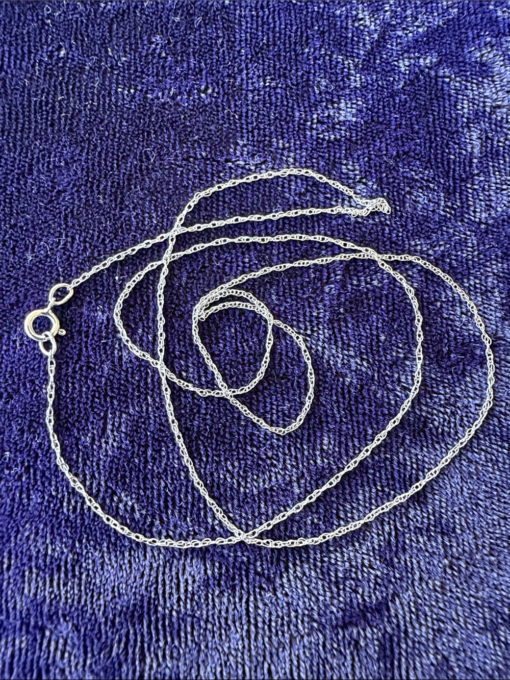 10k Solid White Gold Chain - 18" Delicate Cable Chain Necklace